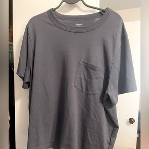 Madewell | Thick Cotton Crew Neck Tee in Slate Blue Grey
